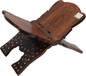 Wooden Hand Carved Holy Book Stand, for Quran, Bible, Gita, Regular