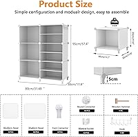 Vista 3 de AWTATOS Organizador de Armario de 6 Cubos Estantes de Almacenamiento Portátiles Organizadores de Ropa y Almacenamiento Estantería Cúbica Apilable