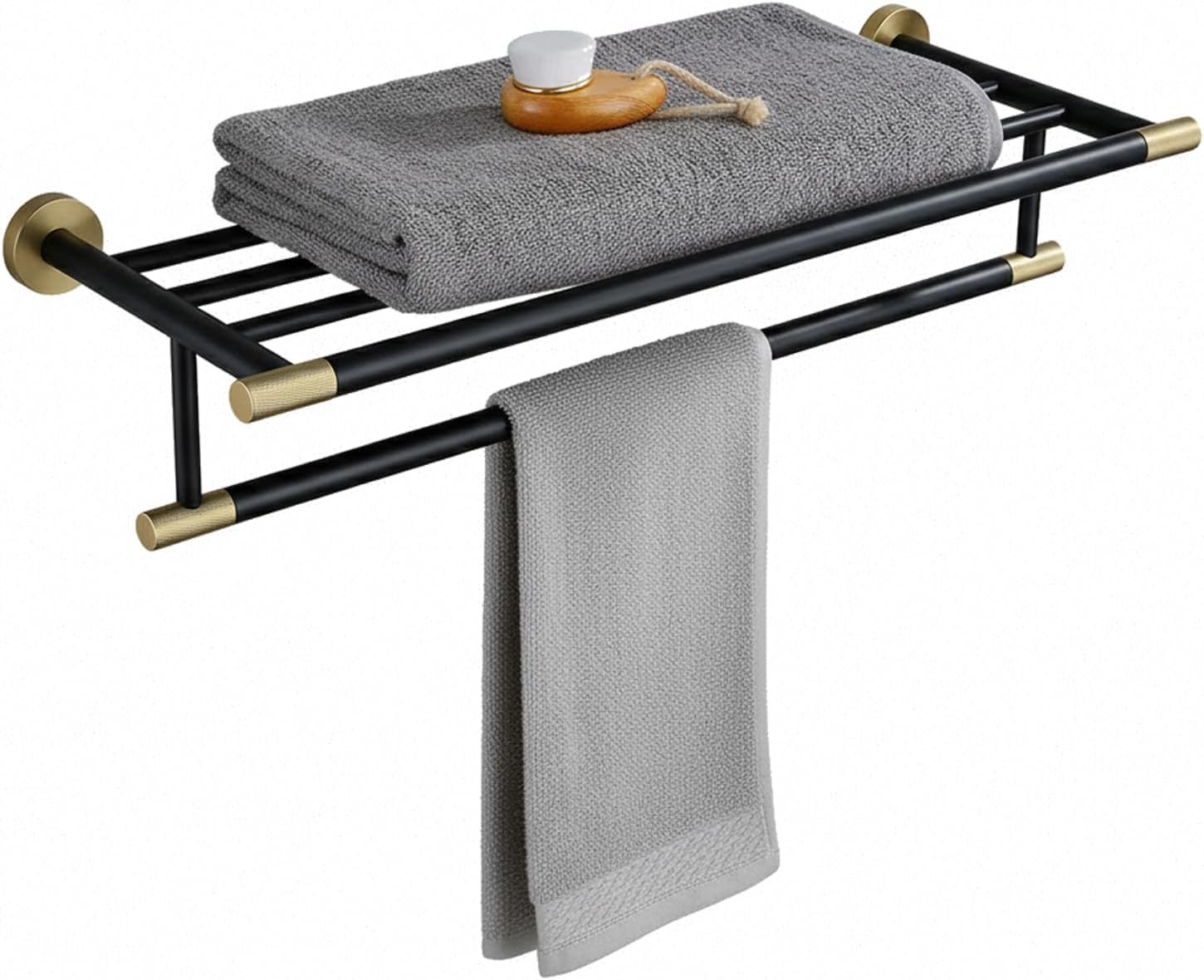 24 Inch Towel Racks for Bathroom Wall Mounted, Rust-Resistant 304 Stainless Steel & Chrome Finish, Stylish Knurled Design for Home, Hotel & Apartment