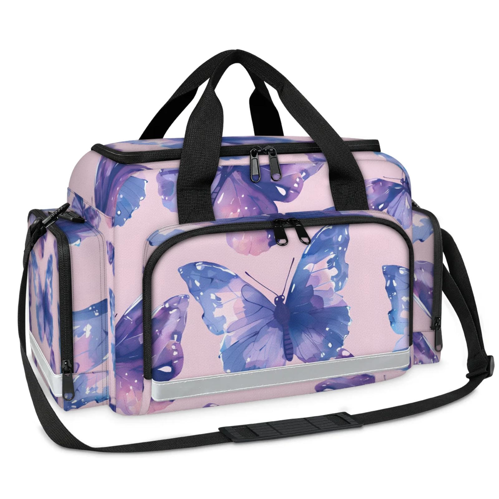 GzLeyigou First Aid Bags Empty, Dainty Butterfly Emergency Bag First Aid Kit Multiple Compartment Kit Carrier On Call Trauma Bag For Paramedics Emergency Medical Supplies Kit