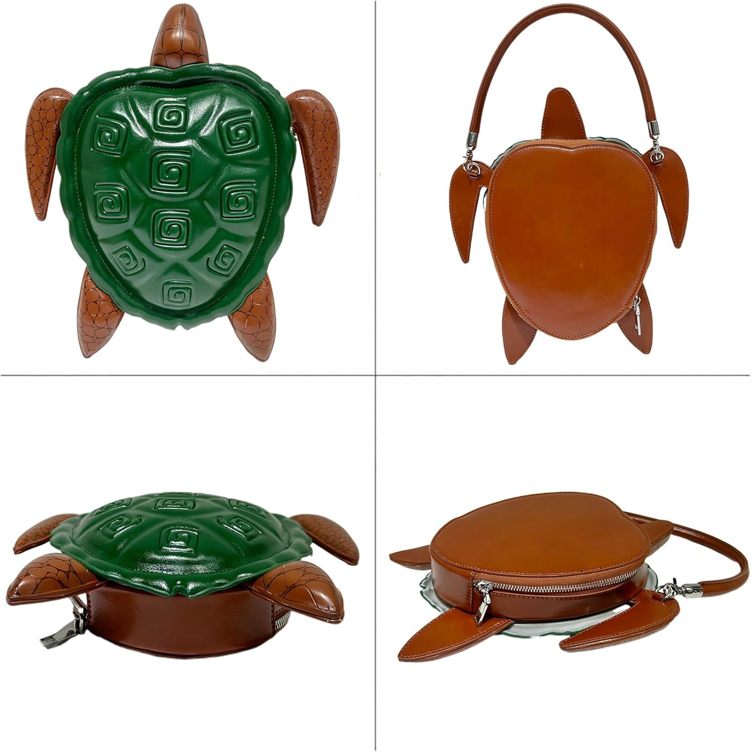 Men and Women PU Leather Unique Novelty Turtle Shaped Crossbody Shoulder Bag Handbag Purse - Image 6