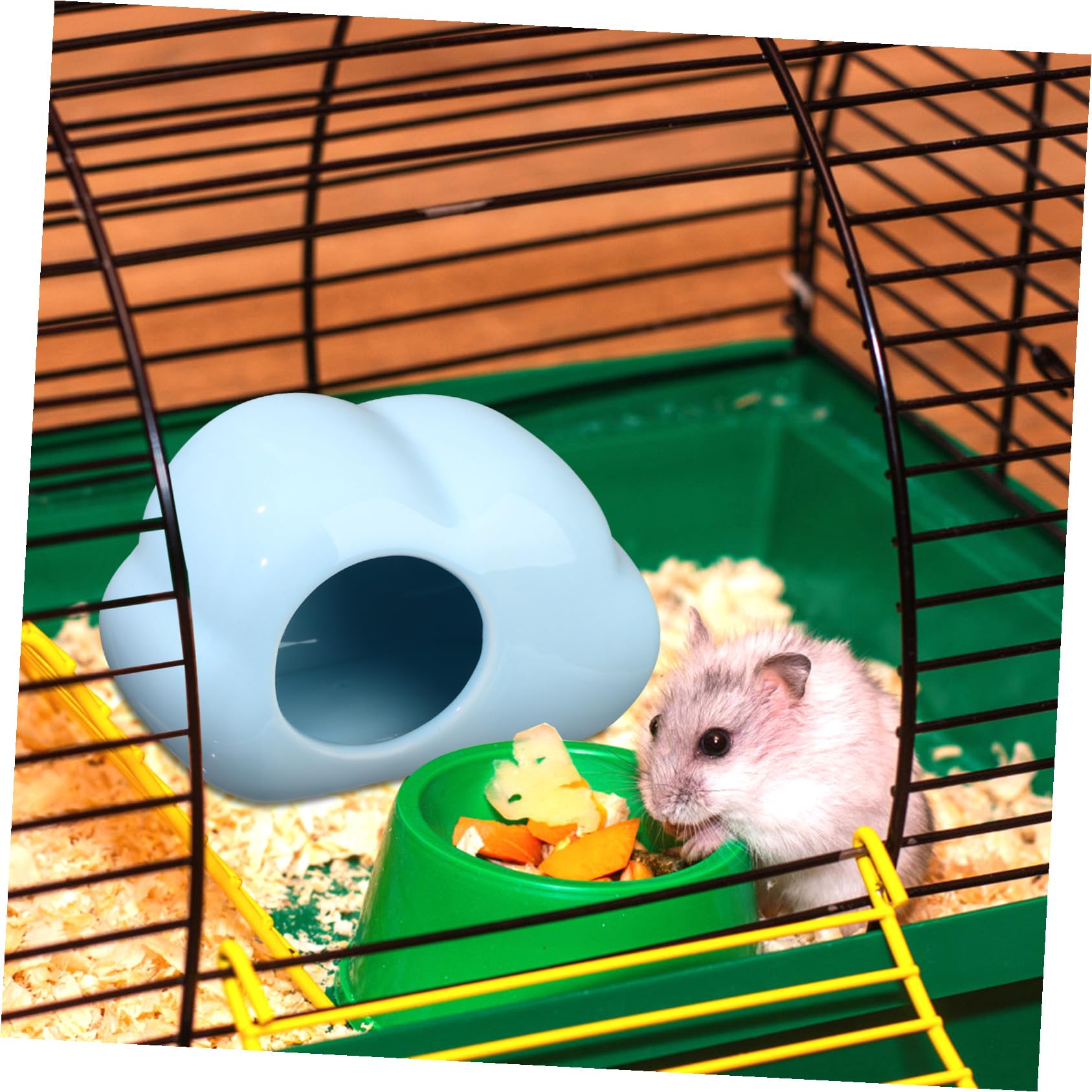 DECHOUS 2 Stück Keramik Hamsterhöhle in Wolkenform als Sommerferien Hamsternest für Kleintier Haustier mit Verbesserter Schlafqualität und Wasserdichtem Keramik Haus