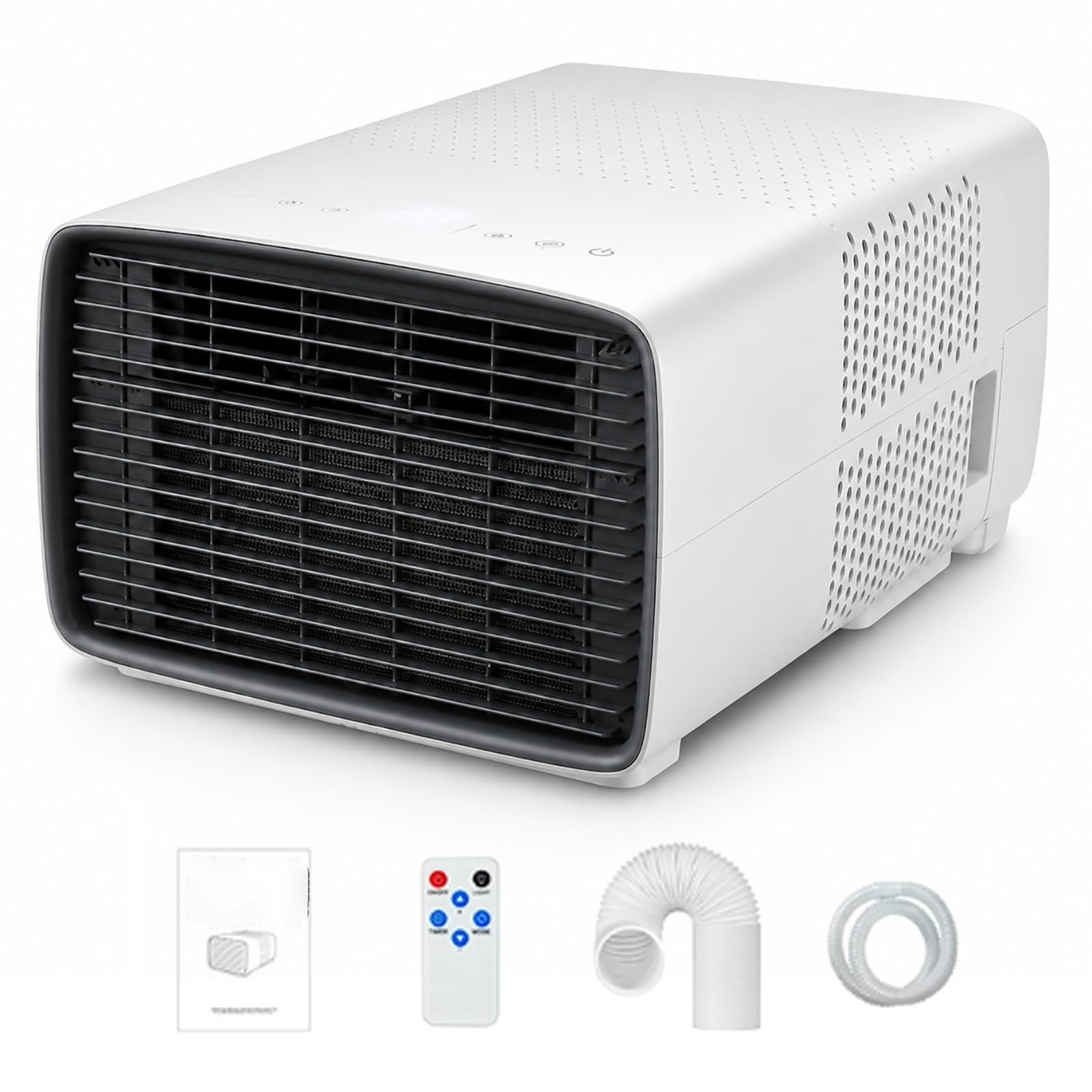 Huachorial Portable Air Conditioner 2700 BTU with DC Compressor, 280W Energy Efficient Mini AC, Fast Cooling, Quiet 45dB, Dehumidification Mode, Timer Remote Control for Camping RV and Home