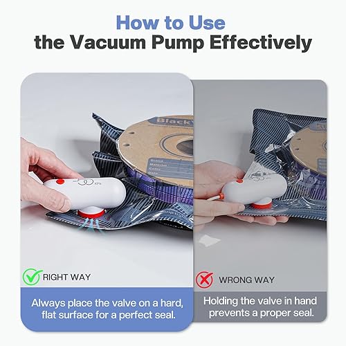 Miniatura 4 de Kit de almacenamiento al vacío de filamento con bomba USB, paquete de 20 bolsas selladas al vacío a prueba de luz para filamento 3D, sellado de