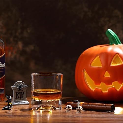 Miniatura 4 de Vasos de whisky de calavera de cristal soplados a mano, juego de 2 vasos de bourbon en caja de regalo, vasos antiguos de 10 onzas para whisky,