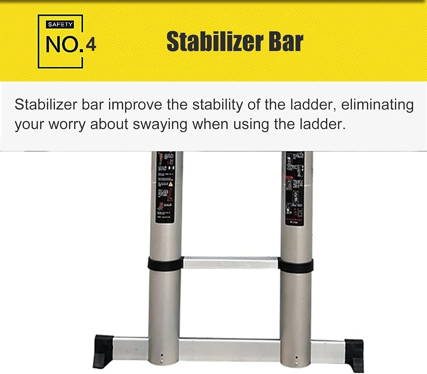 Ladders Aluminum Extension Ladder with Hooks & Stabilizer,Heavy Duty Compact Telescoping Ladder for Outdoor,Easy to Store/6.2M Comfortable Anniversary