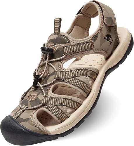 CAMELSPORTS Sandalias de senderismo para hombre, puntera cerrada, sandalias de playa al aire libre, impermeables, deportivas para pescador, zapatos