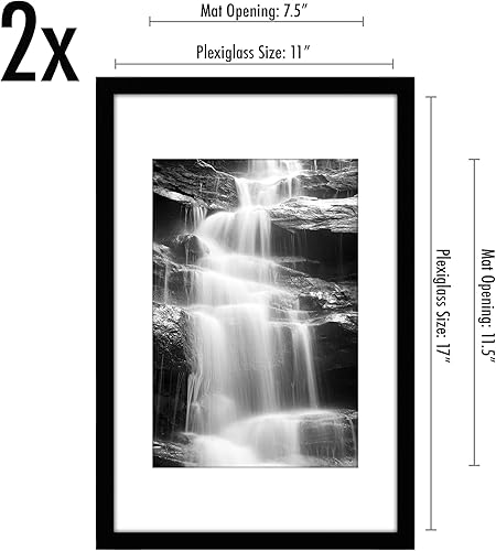 Vista 363 de Americanflat Portarretratos de 8 x 12 pulgadas con plexiglás pulido, juego de 2 portarretratos de 6 x 8 pulgadas con paspartú o para fotos de 8 x 12