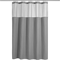 Vista 42 de N&Y HOME - Juego de cortina de ducha de punto gofrado con forro y ganchos lino