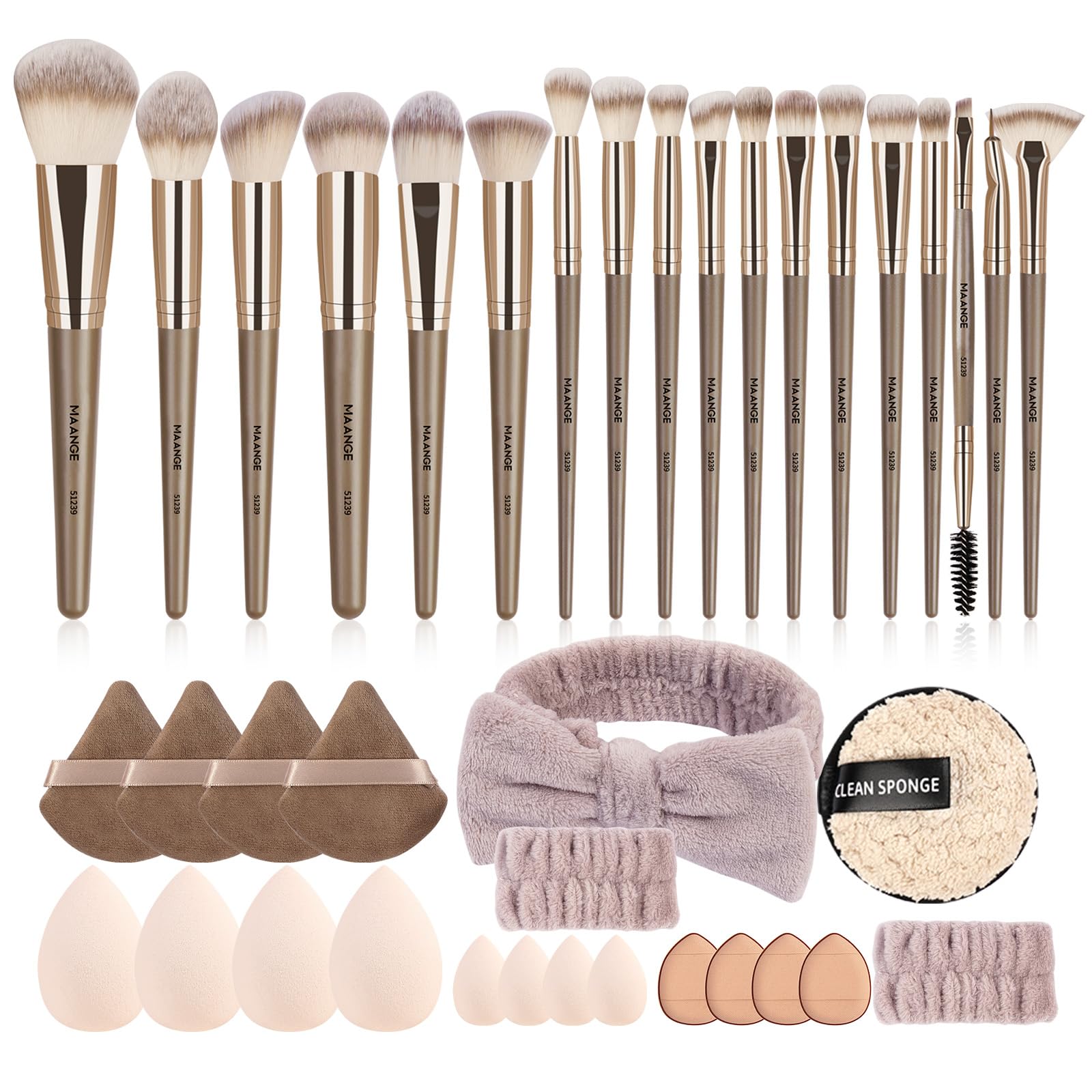MAANGE Make up Brushes 38 Pcs Makeup Kit, Premium Synthetic Foundation Powder Blending Face & Eyes Makeup Brush Set