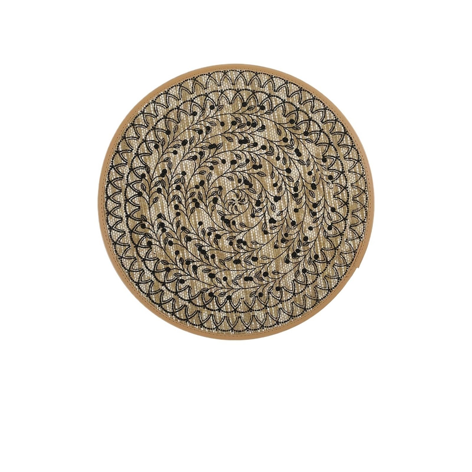 Ensemble de napperons en Jute 4/6/8/12 pièces, Tapis Table à Manger Ronds antidérapants for la Cuisine, Mariage, décoration Maison(Black,8pcs)