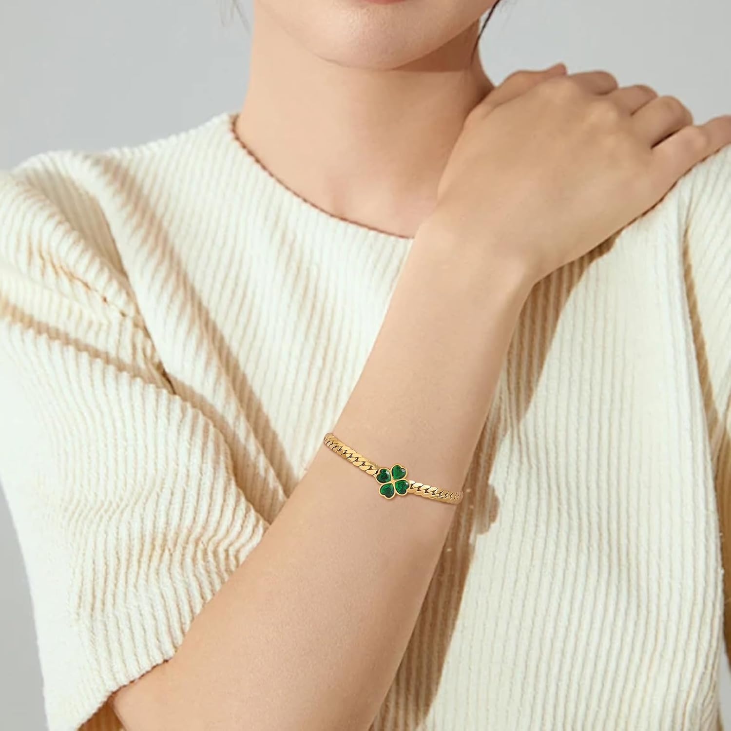 Gold Snake Chain Bracelet for Woman, Trendy Rhinestone CZ Crystal Adjustable Bracelets Prom Fashion Jewelry Gift - Image 2