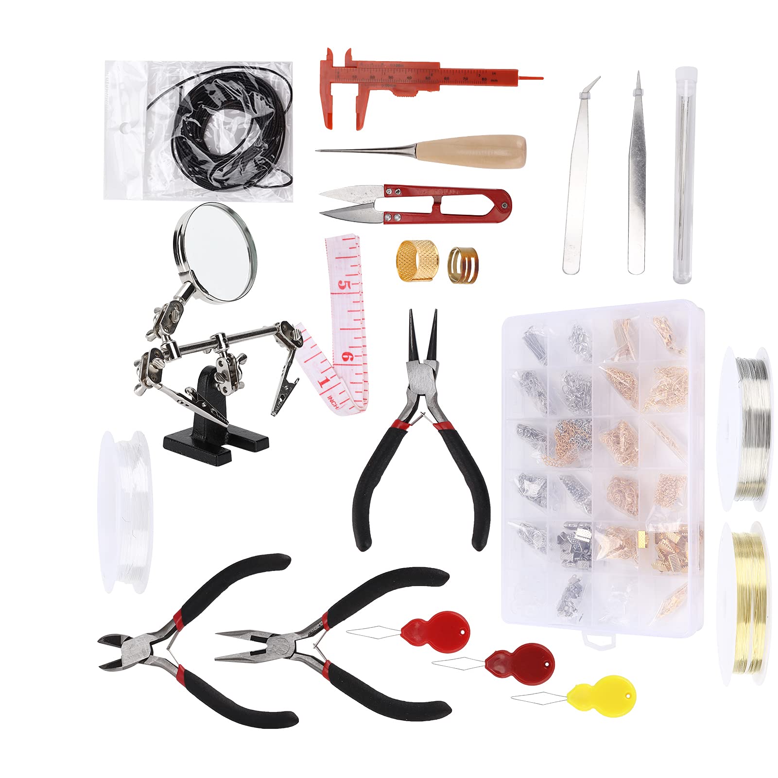 Cryfokt Comprehensive Jewelry Making Set Featuring Pliers Open Rings and