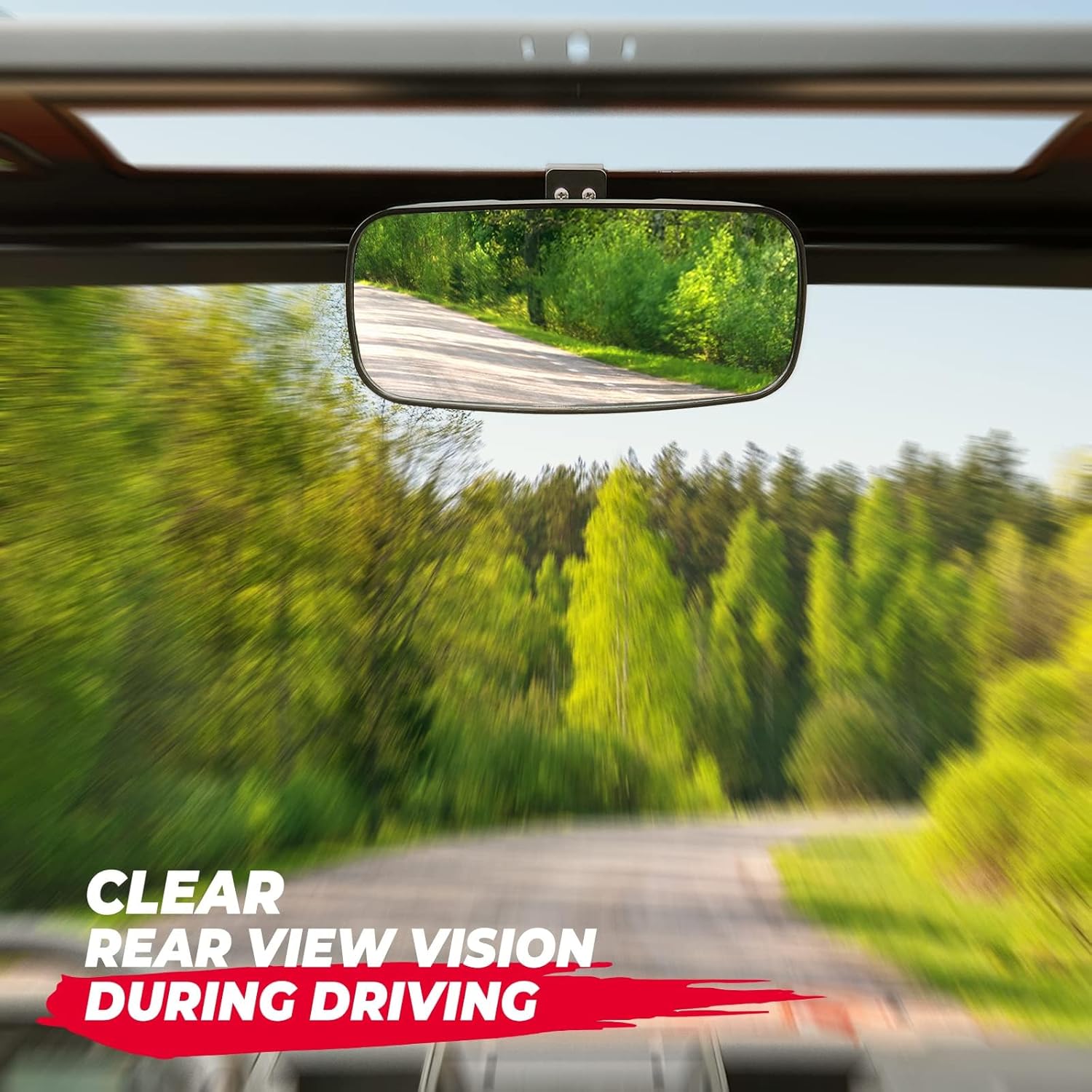 KEMIMOTO UTV Rear View Mirror Compatible with Polaris Ranger 500 570 900 XP 1000 XP/Crew 2017-2026 with Factory Drop Down Mounting Tab, UTV Panoramic Rear View Mirror OEM #2879969 - Image 3