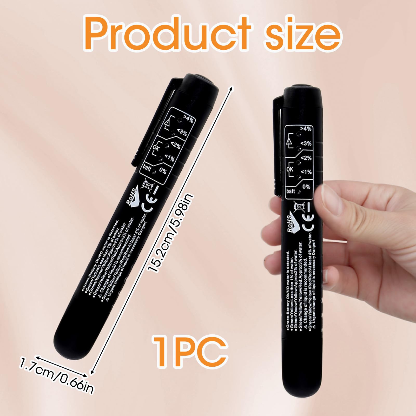 Tester Liquido Freni - Con 5 LED, Per DOT3/DOT4/DOT5, Controllo Acqua Nel Liquido - Foto 6