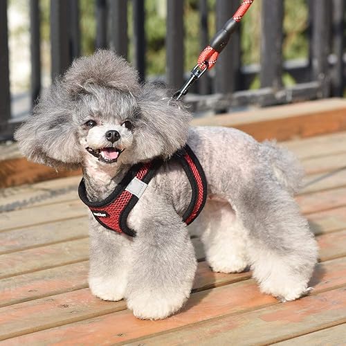 Miniatura 6 de Matilor - Arnés para perro, transpirable, diseño para meter por las patas, para cachorros y perros, o gatos pequeños o medianos, color rojo