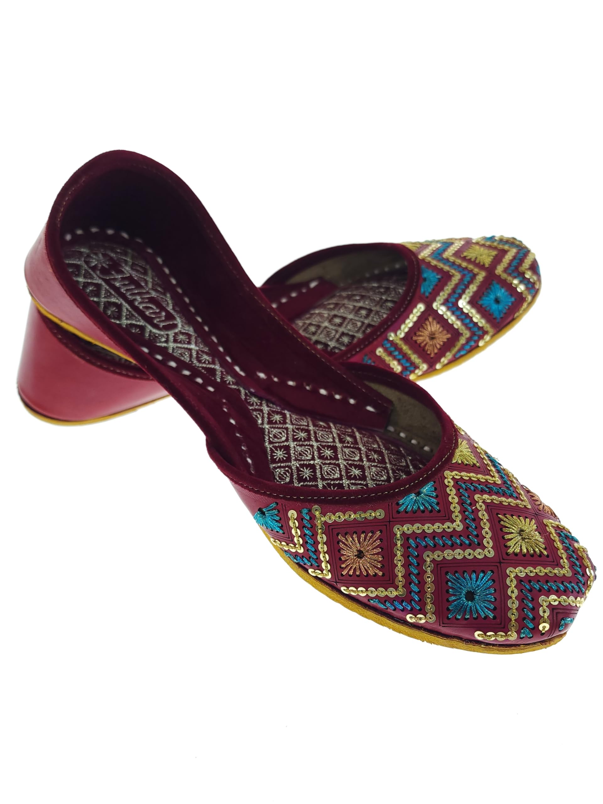 Women Sisa Gold Multi Casual Genuine Soft Leather Jutis | Bite and Pinch Free Juttis | Punjabi Jutti | Girl's Office Flat Ladies Mojari | dailywear Ethnic Juti |-image-30