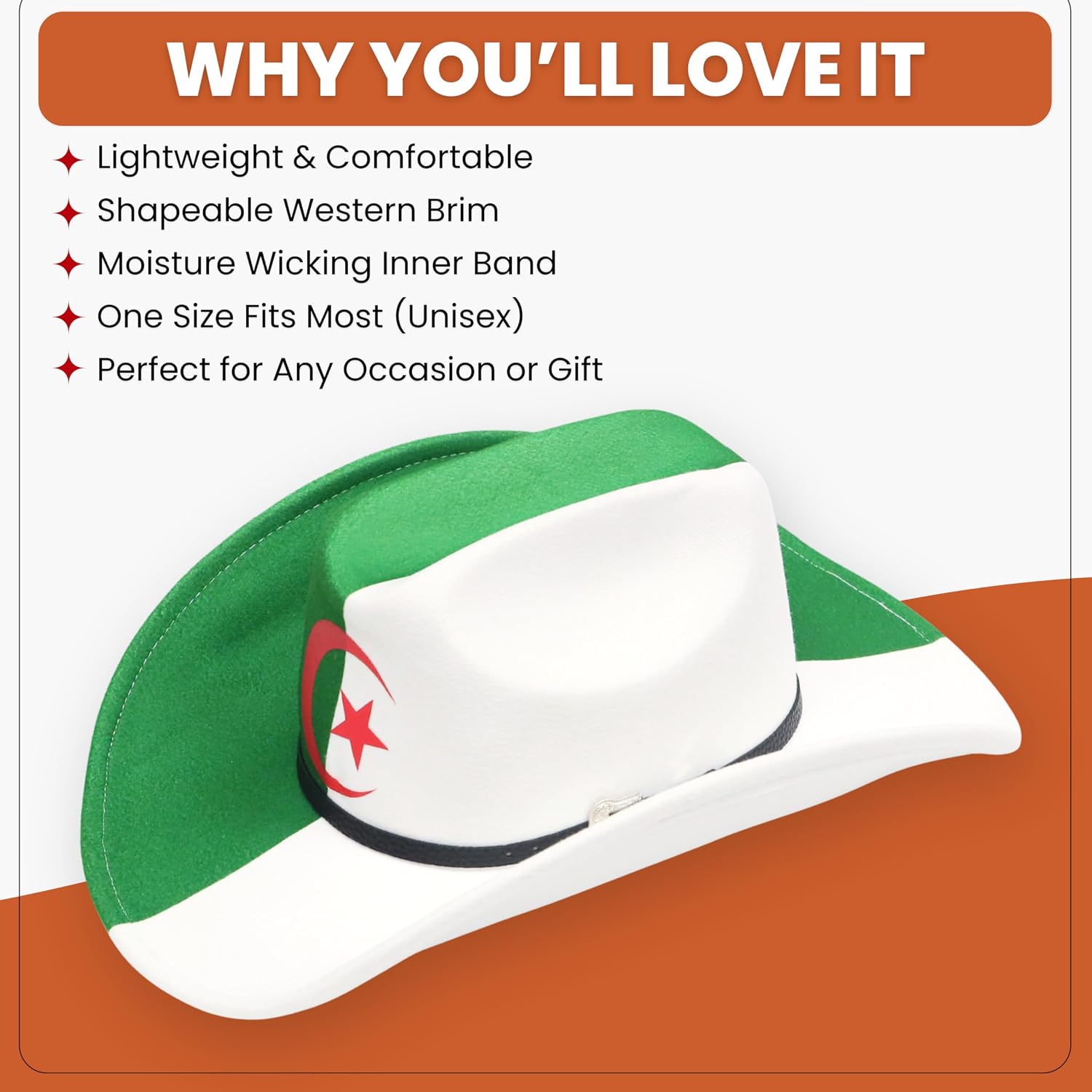 JAY CROFT Cowboy Country Flag Hat World Cup Copa del Mundo Football Soccer Sport 2026 for Men Women Fan Kit Brim Sunhat Cap