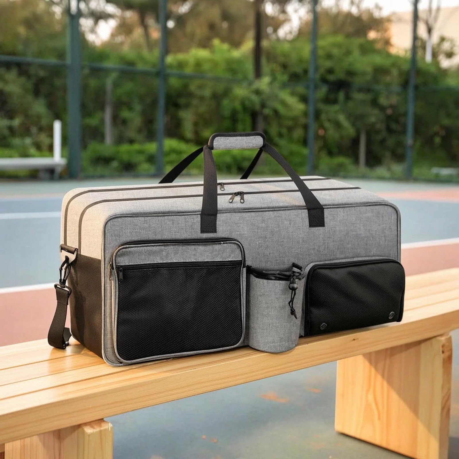 Baoblaze Carrier Borsa Racket Bag Borsone Sportivo Porta Racchette con Scomparto Scarpe Ventilato Cuciture Rinforzate Spallaccio Regolabile Fondo Impermeabile Adatta per Tornei Campo Palestra