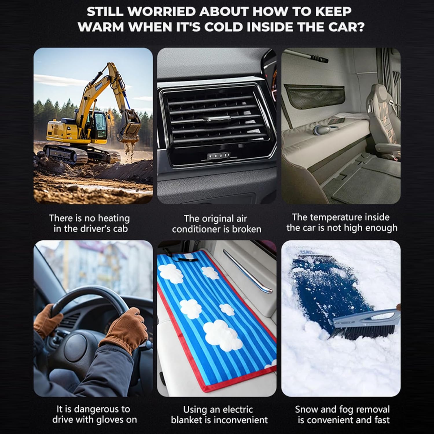 Fast Acting Car Defroster Heater 12 / 24v Suitable Windshield Demisting Device for Winter Driving Comfort Car Defogger Windshield Inside