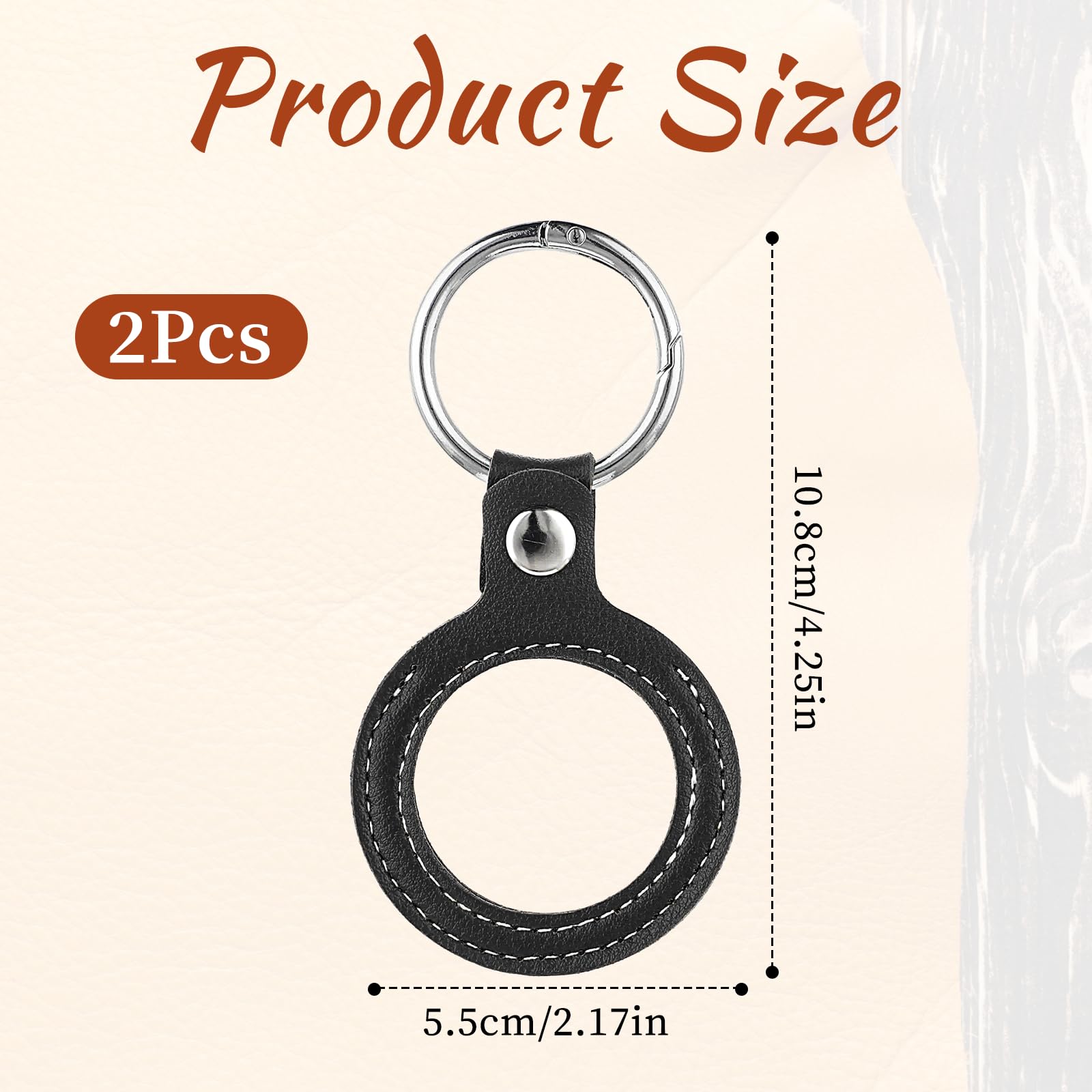 Tucnoeu 2pcs Pu Leather Coin Holder Black Coin Holder Keychain Waterproof Clear Coin Holder with Double Sides Scratchproof for AA Coin,Soft Silicone Key Ring Coin Collection Stroage