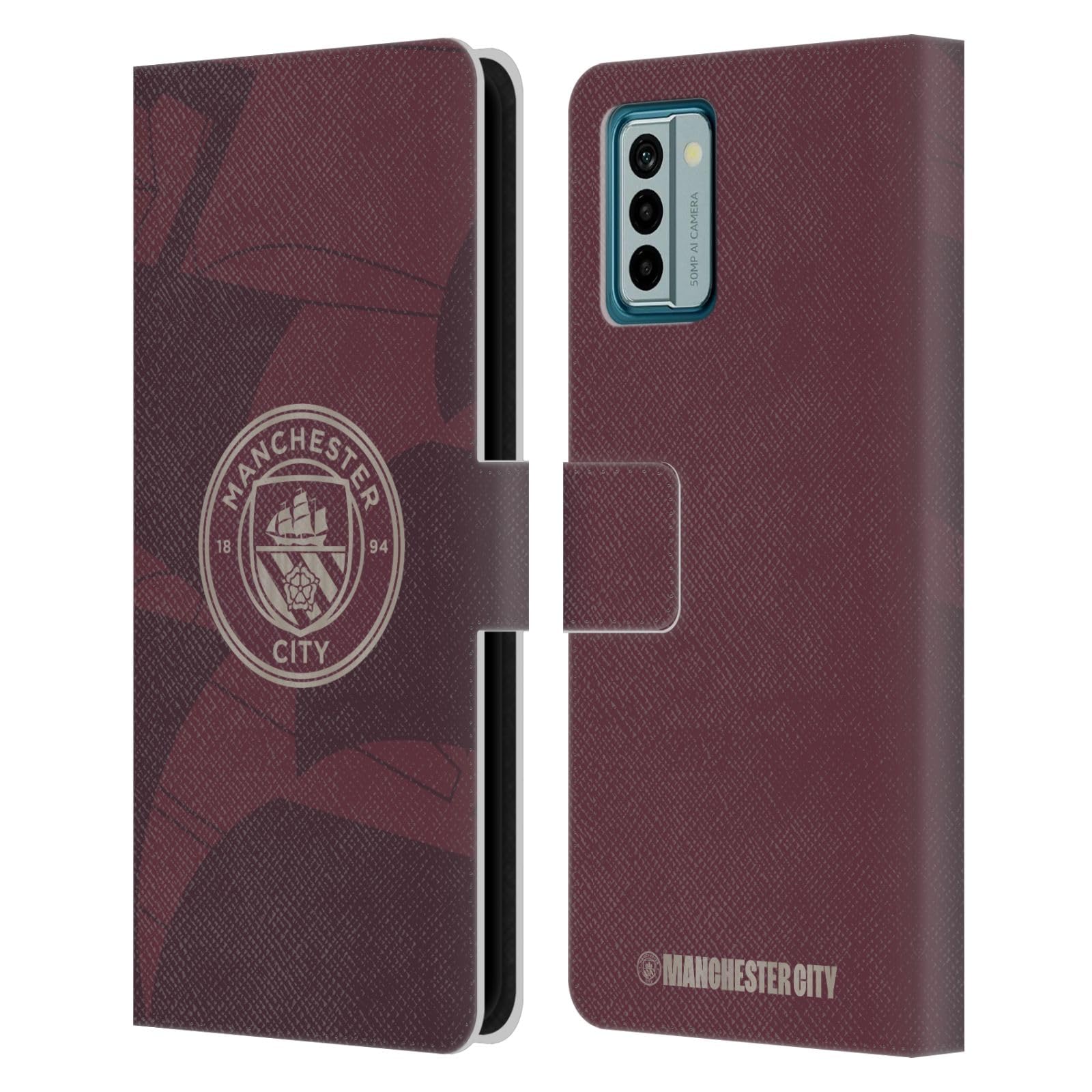 Head Case Designs Officially Licensed Manchester City Man City FC Third 2024/25 Badge Kit Leather Book Wallet Case Cover Compatible with Nokia G42