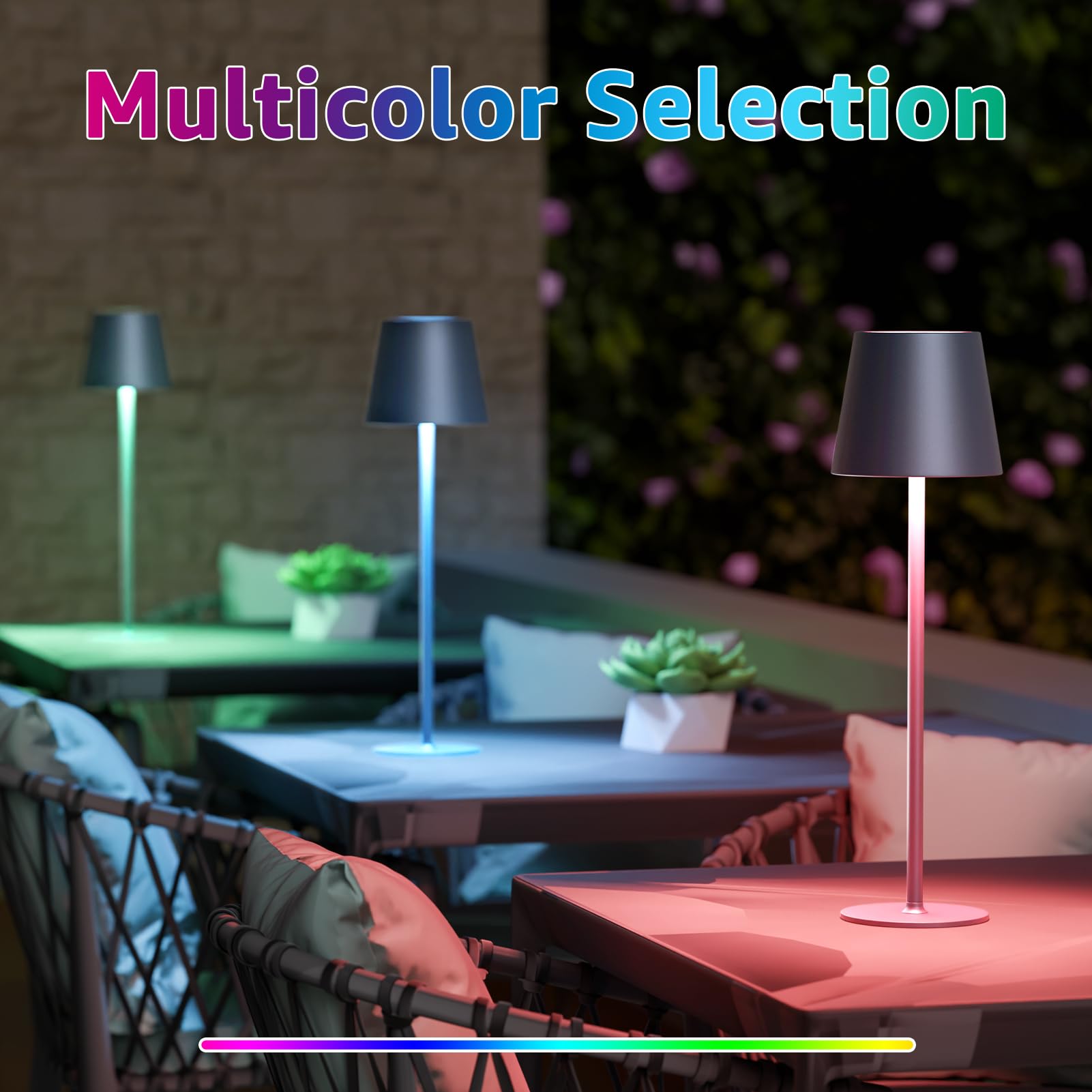 MALUX Lampe De Chevet Tactile à Intensité Variable RGB - Veilleuse Rechargeable USB Pour Chambre