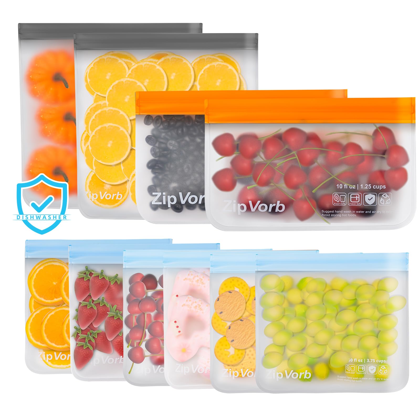 ZipVorb 10-Pack Reusable Bags