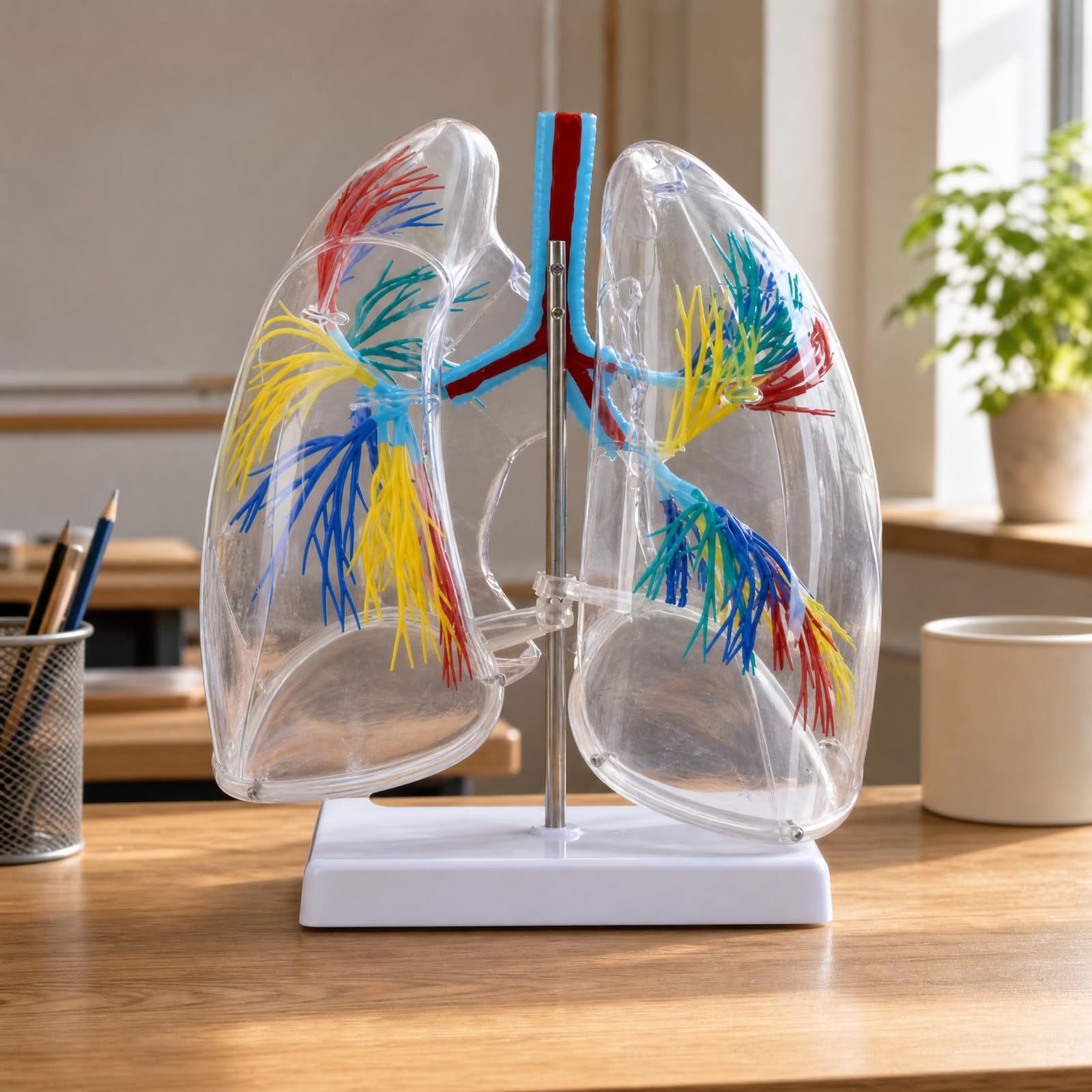 Almencla Lungenanatomie Lehrhilfe mit PVC Konstruktion Und 360 Grad Sichtbarkeit für Akademische Studien Und Lehre zur Untersuchung der Atemwegsverbindungen Im Klassenzimmer