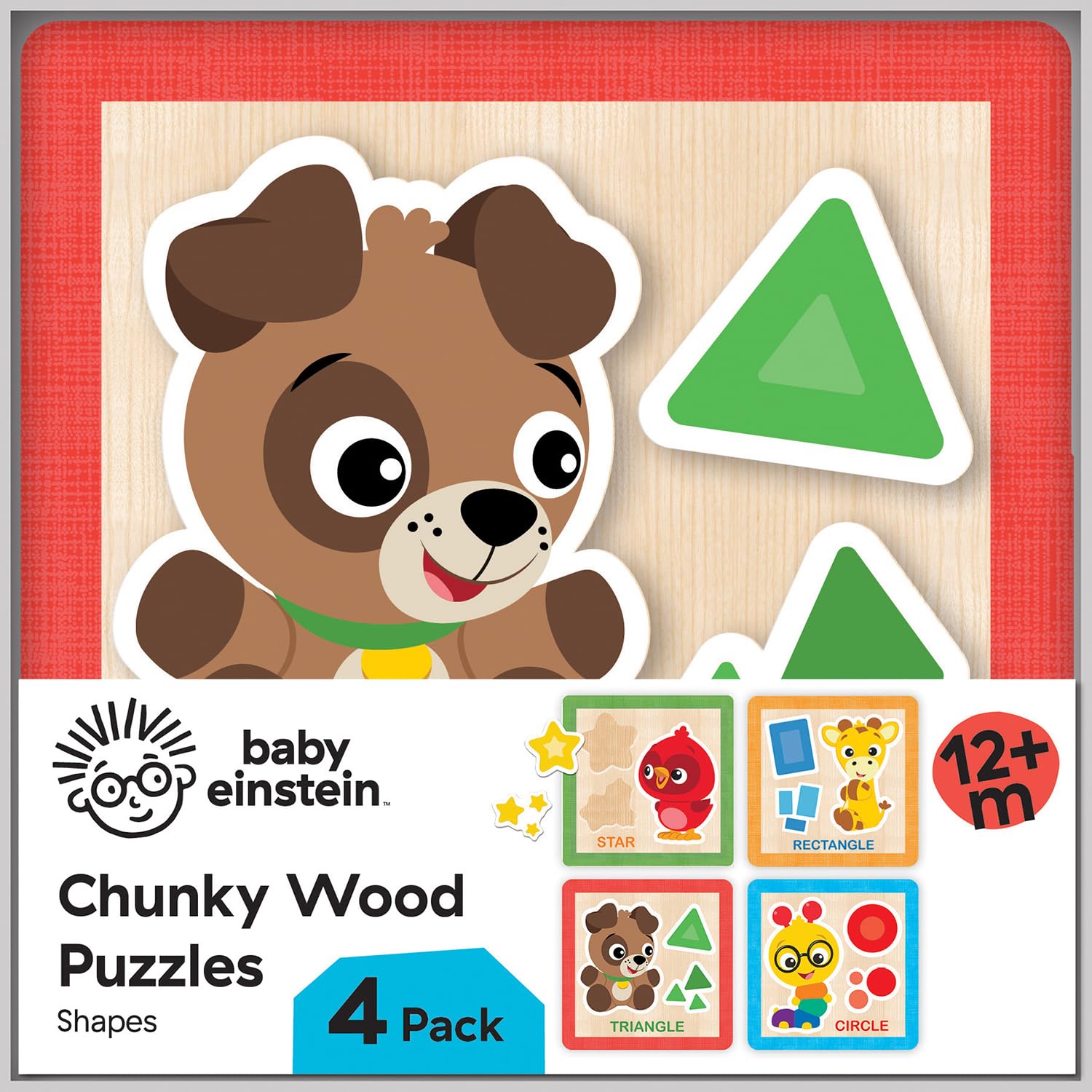 MasterPieces Baby Einstein - Rompecabezas de madera gruesa (4 unidades)