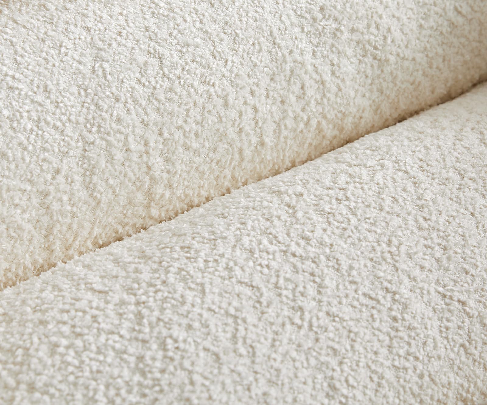 DELIFE Boxspringgestell Dream-Well Bouclé Creme-Weiß 180x200 cm Bettgestell
