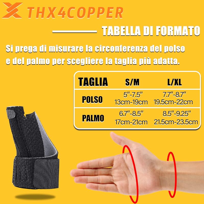 Thx4COPPER Fordítható Hüvelykujj Rögzítő Kompressziós Arthritis Fájdalomcsillapítás SM