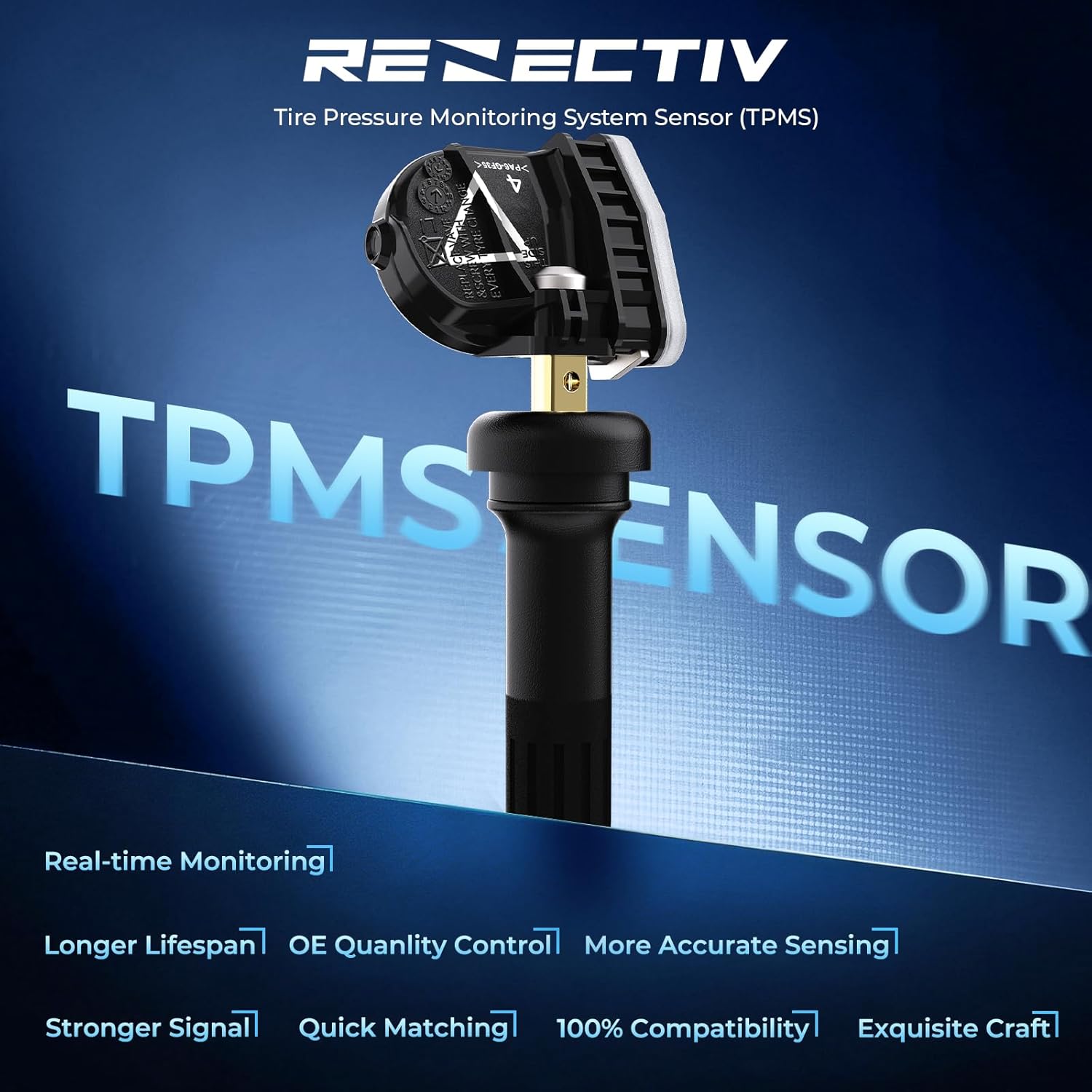 RENECTIV TPMS Sensor,4pcs 433MHz Tire Pressure Monitor Sensors Compatible with Chevy Cadillac Buick GMC Replace OE# 13598773,13516165