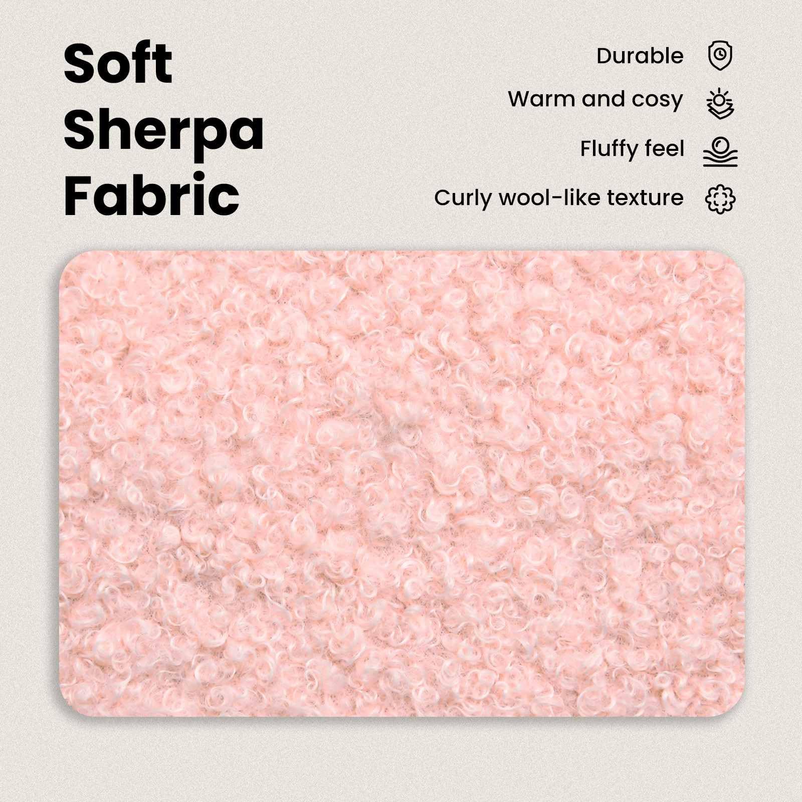 vidaXL Panchina imbottita con schienale Rosa 110 x 60 x 76 cm Bouclé