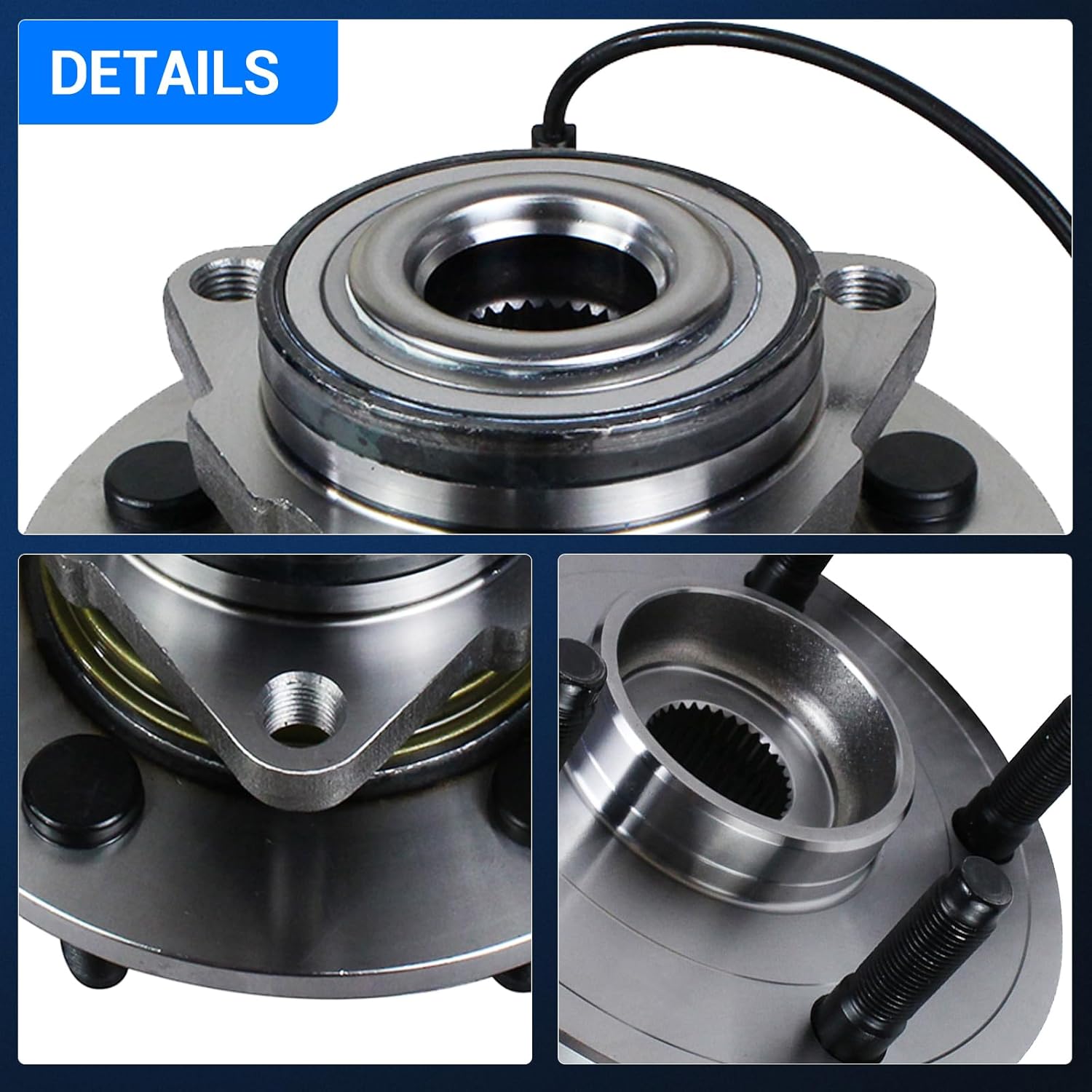 Autoround 515113 Front Wheel Hub and Bearing Assembly Fit for 2006 2007 2008 Dodge Ram 1500, 5 Lug w/ABS, Set of 2