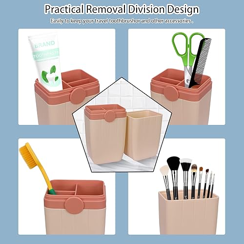 Miniatura 2 de Skycase Estuche para cepillos de dientes de viaje, 2 unidades Caja de almacenamiento de pasta de dientes, taza portátil para cepillos de dientes,