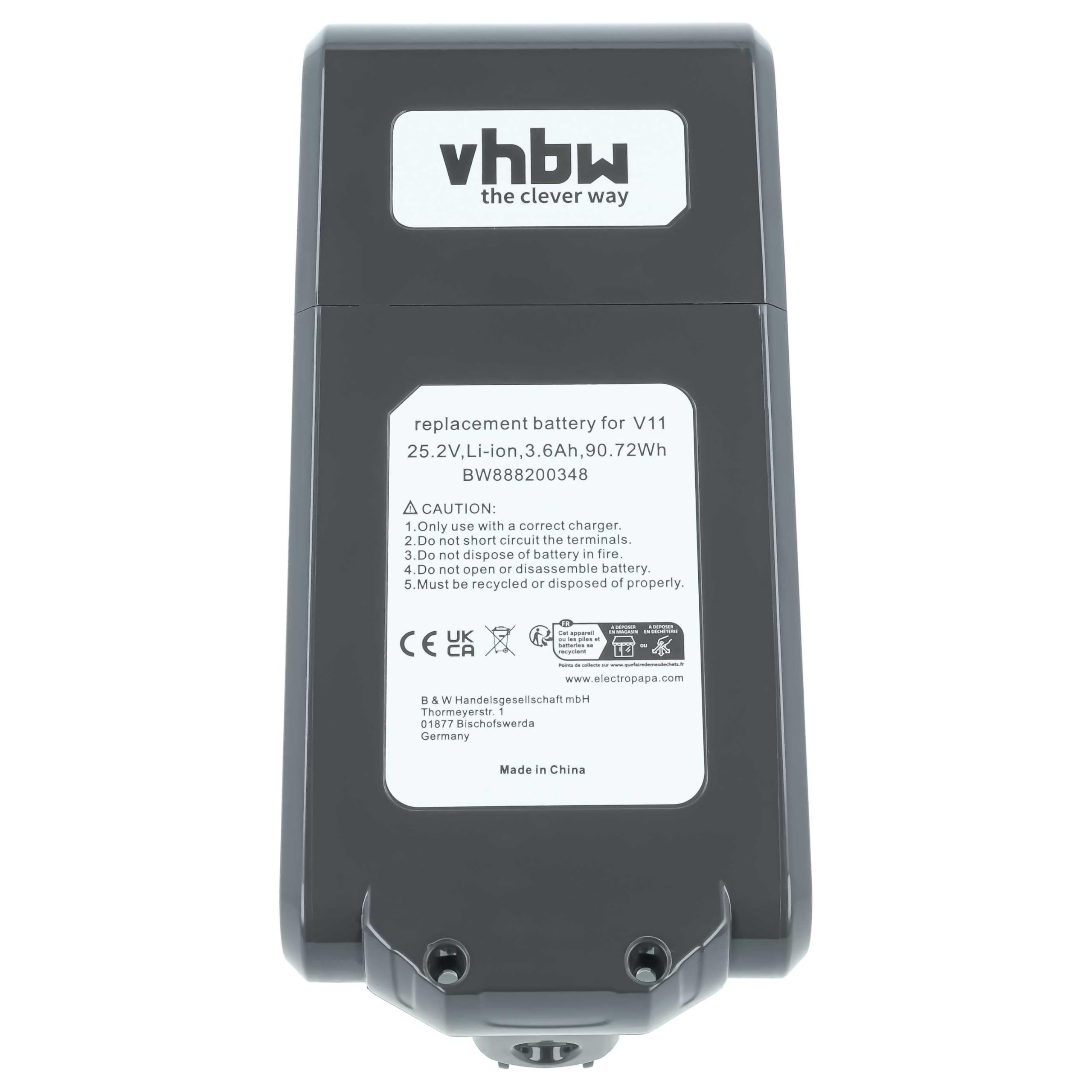 vhbw Batterie Remplacement pour Dyson 299820, 970145-02, SV14 pour aspirateur, Robot électroménager (3600mAh, 25,2V, Li-ION)