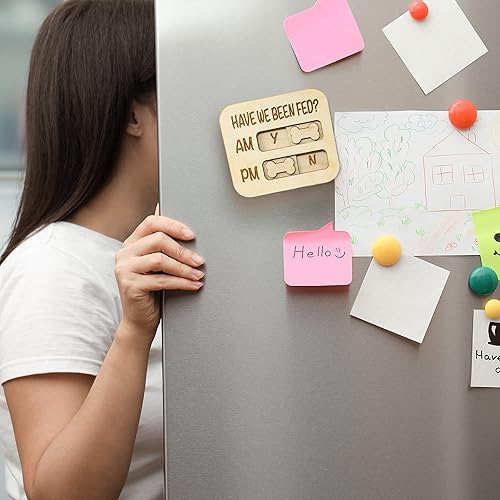 Miniatura 4 de JennyGems Recordatorio de alimentación para perros, hemos sido alimentados, imán de alimentación para perros, rastreador de alimentación AM PM,