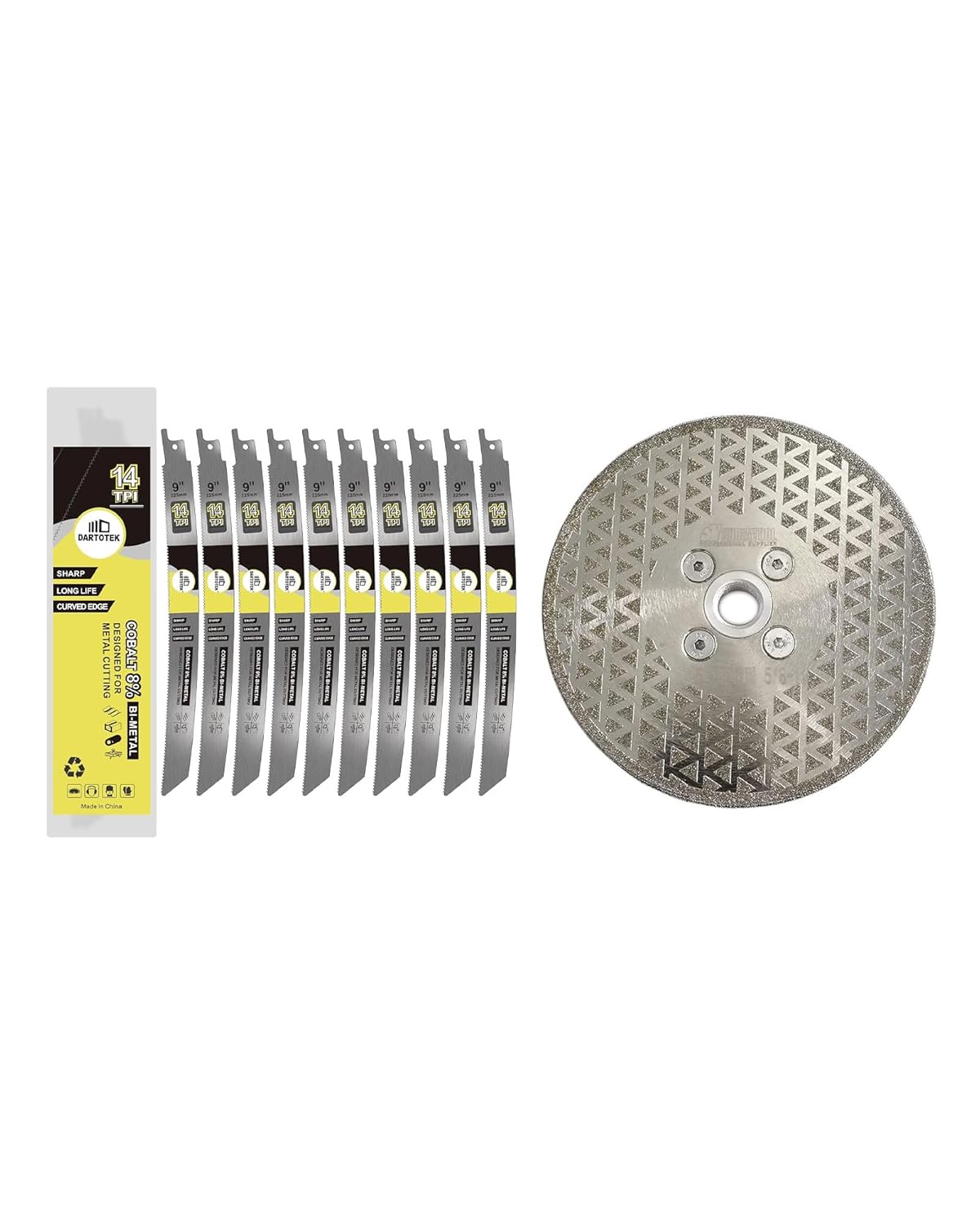 9-Inch 14TPI Reciprocating Saw Blades 10PCS, DARTOTEK and SHDIATOOL Diamond Grinding Disc