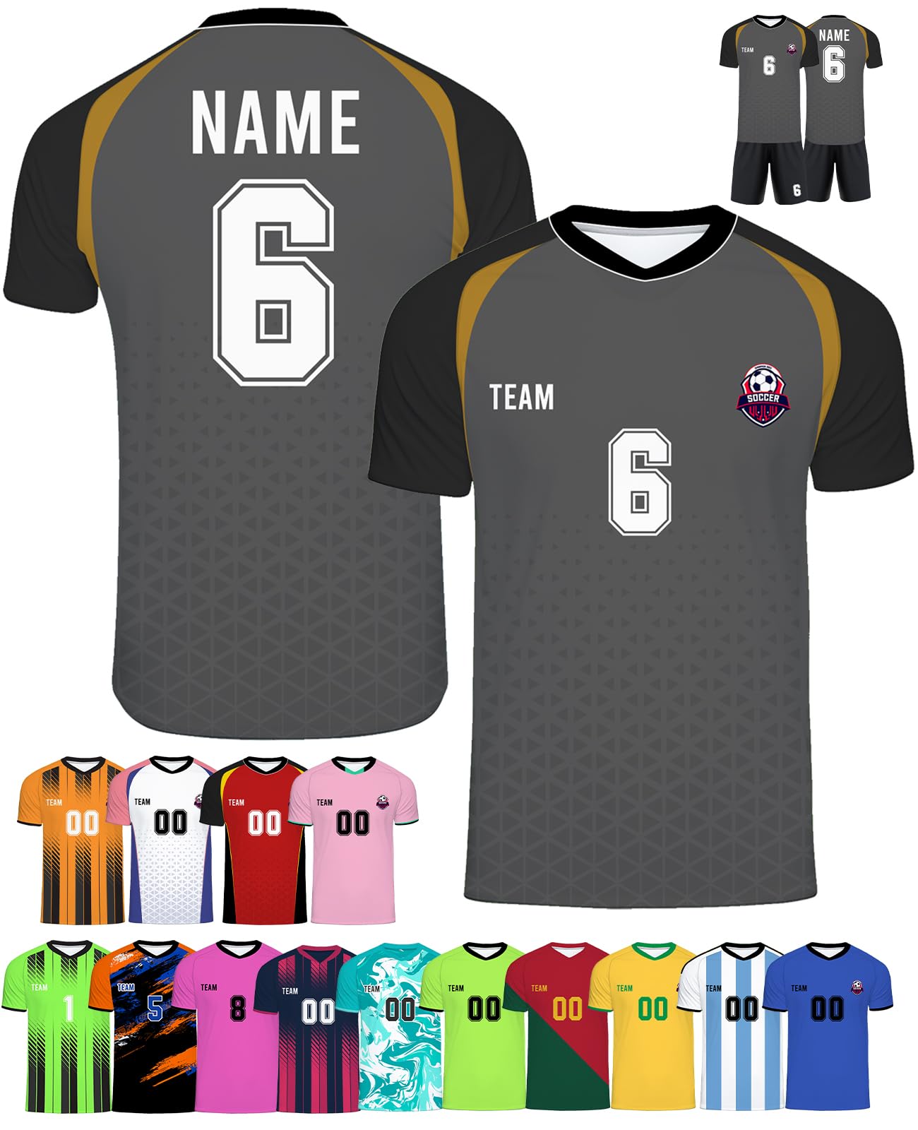 Custom Soccer Jersey Personalized Soccer Jersey Team Name Number Customize Sport Shirt