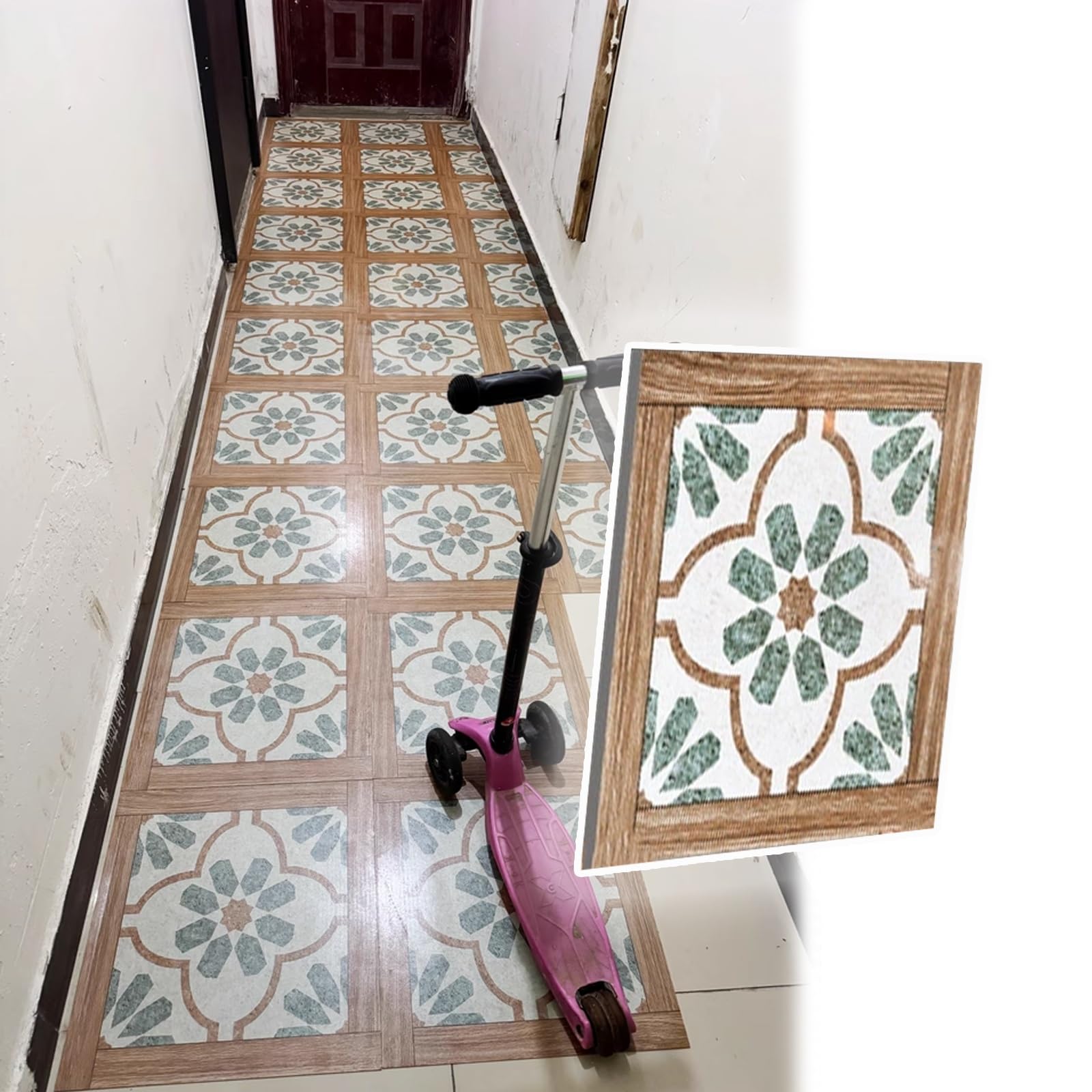 Azulejos impermeables para despegar y pegar, tablones de PVC antideslizantes, 18 x 18 pulgadas, paquete de 44
