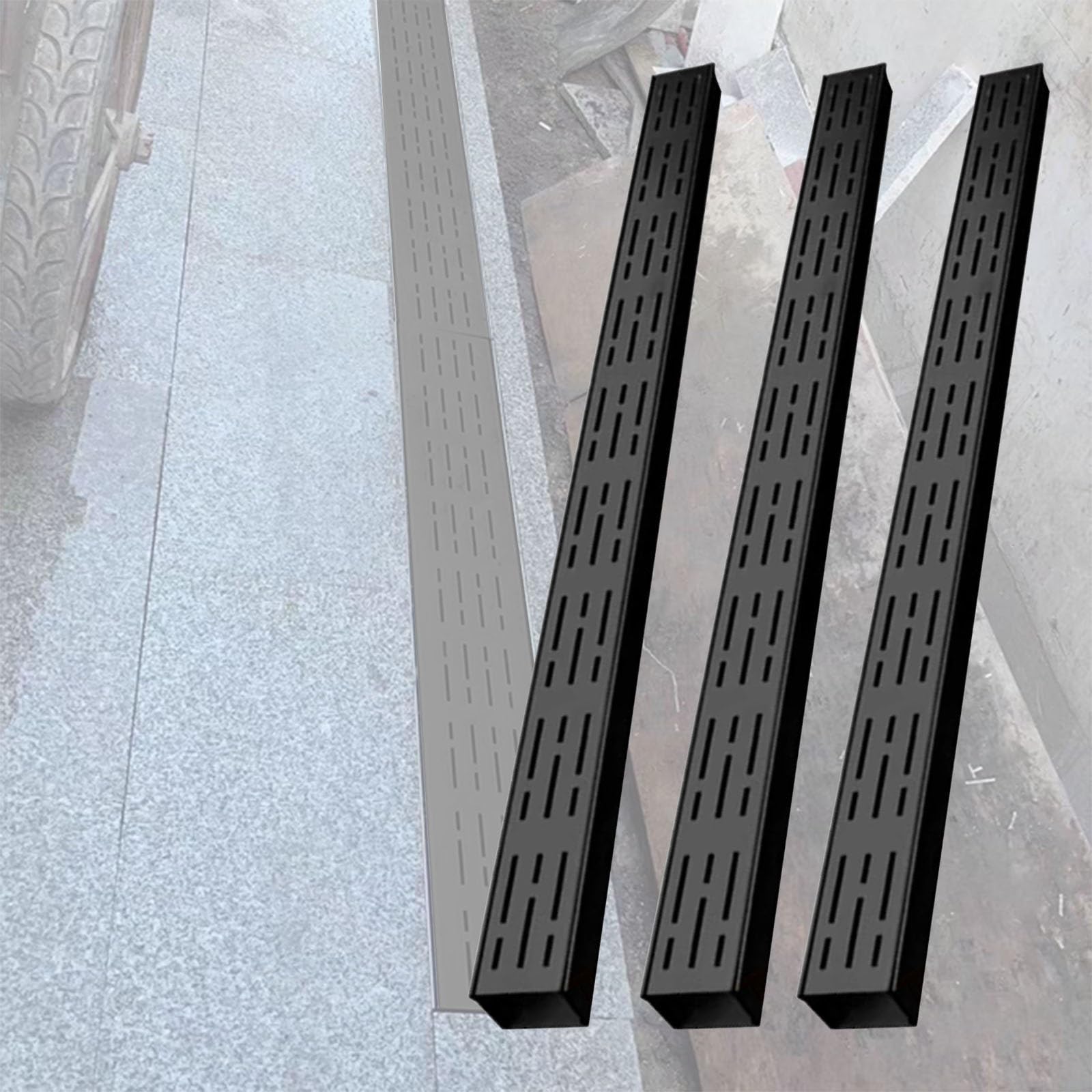 Drain de tranchée en acier inoxydable 3,2 pieds pour caniveau d'allée et terrasse extérieur
