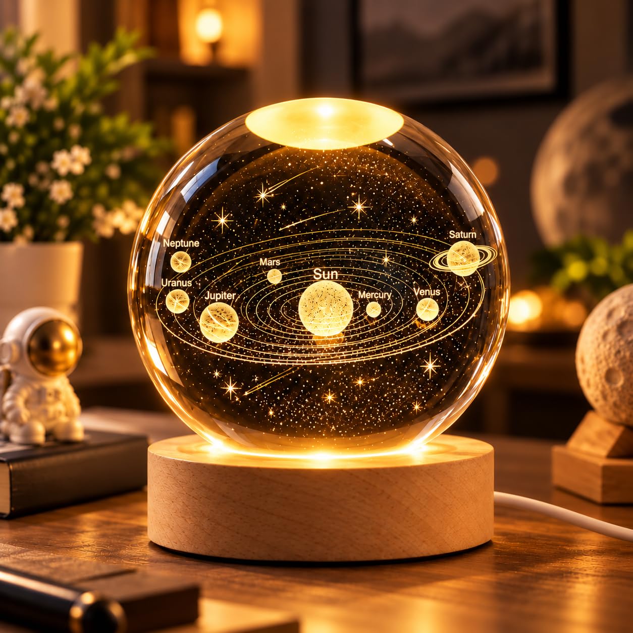 Happy Birthday Crystal Ball Lamp - USB LED Night Light -15 Happy Birthday Crystal Ball Lamp - USB LED Night Light -15