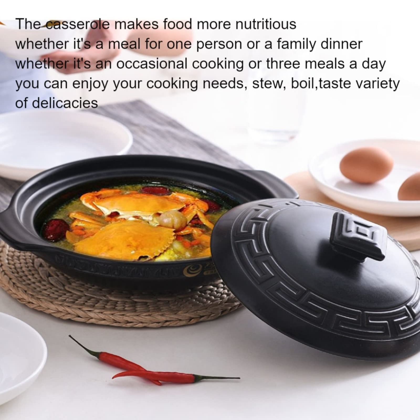 Amazon｜キャセロール鍋鍋調理鍋韓国ボウル陶器石鍋ビビンバ土鍋ご飯
