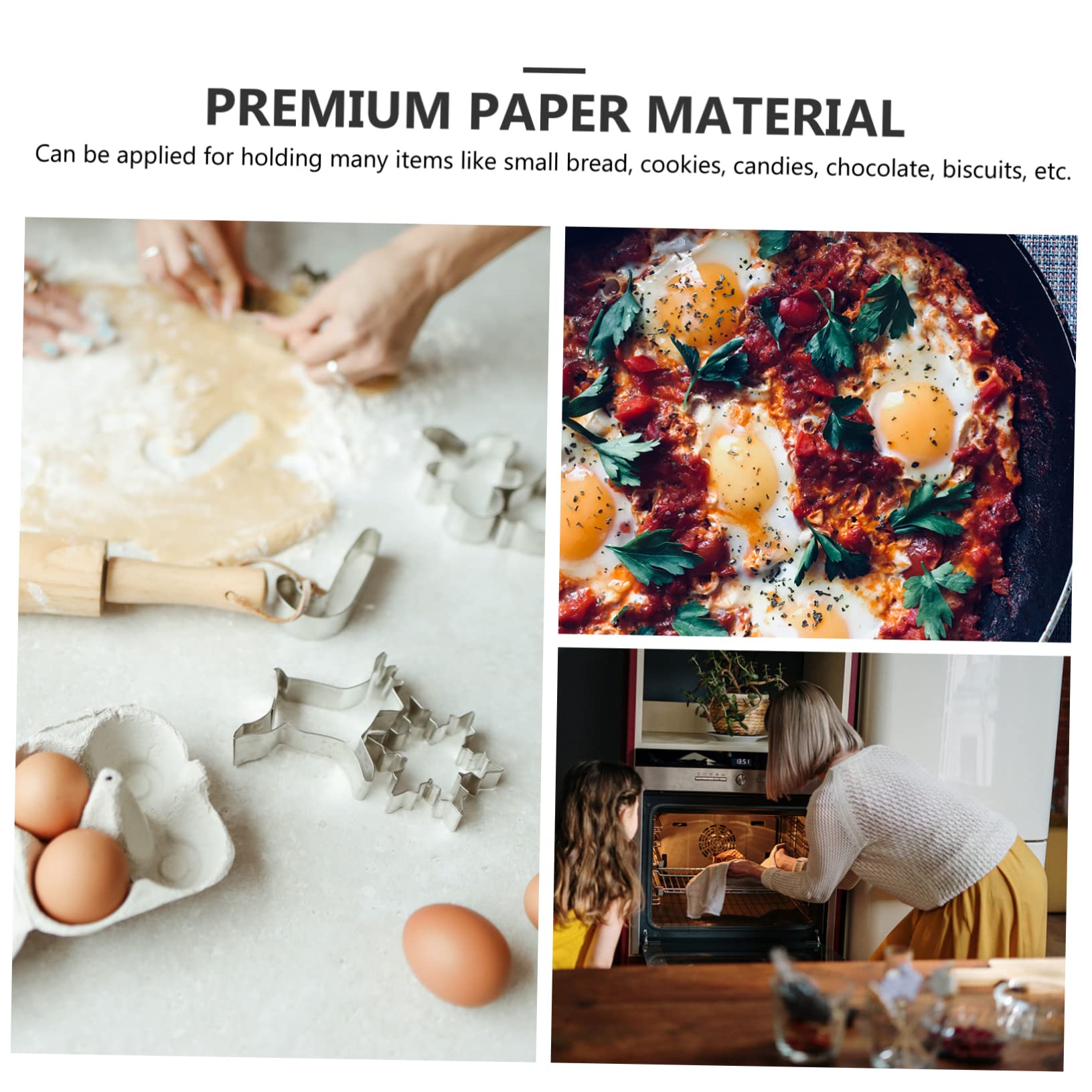 Healeved 500pezzi Sacchetti Di Carta Da Forno Carta Kraft Sacchetti Usa e Getta Per Pane Biscotti e Snack Per Cucina e Catering