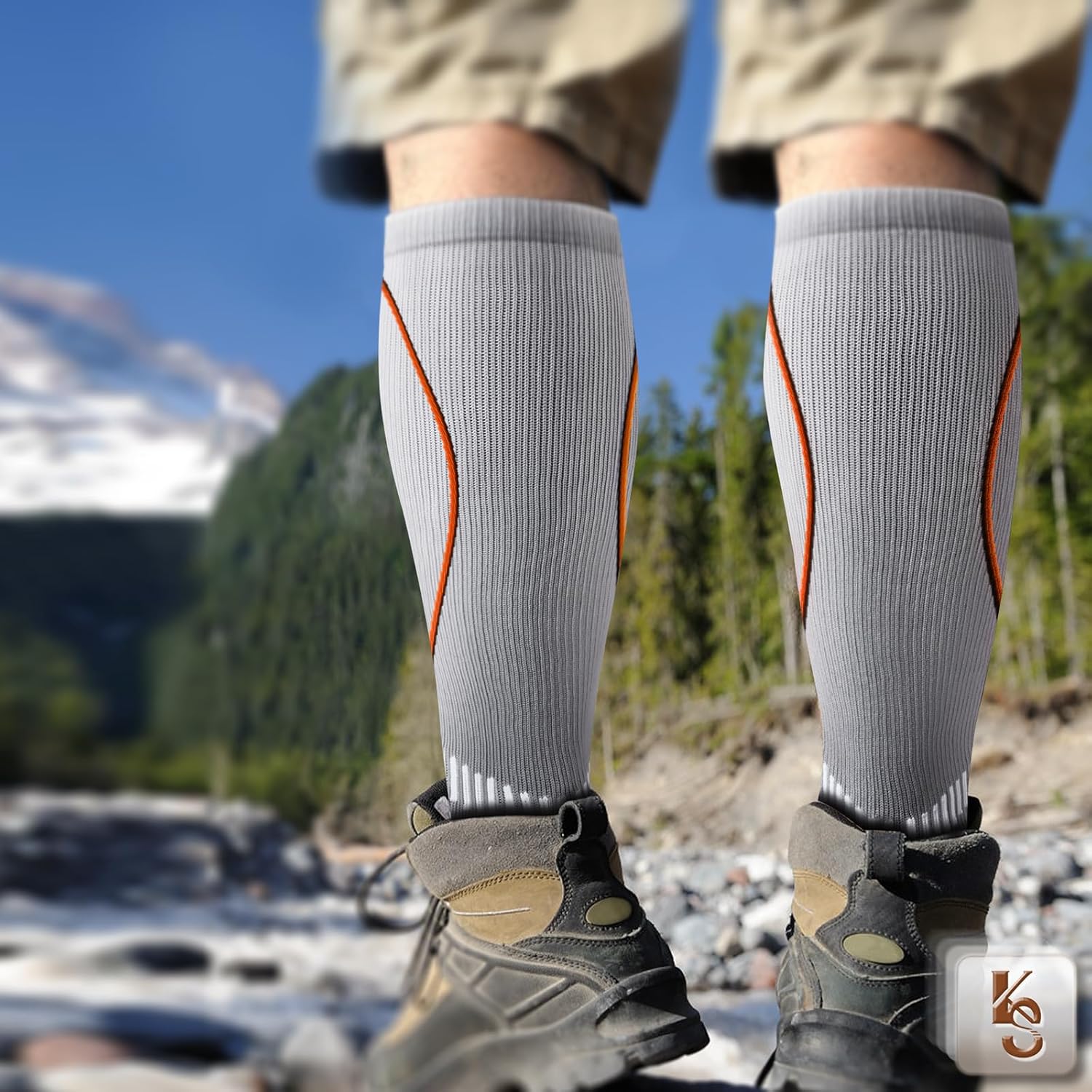 KEMISANT Compression Socks 3Pairs,Sports Knee-high Socks Cushioned Footbed 15-20 Pressure Extra Wicking - Image 2