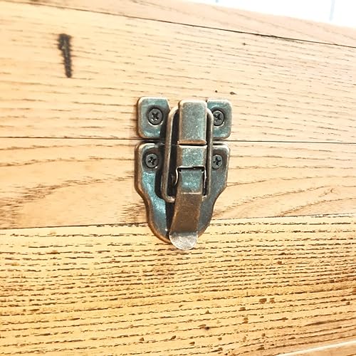 Miniatura 9 de dophee 4 piezas de caja de estilo retro, cerrojo de hierro antiguo para joyería, caja de madera, maleta, maleta, caja ordinaria, manualidades, 1.61