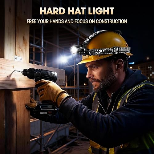 Miniatura 7 de Linterna frontal recargable súper brillante, paquete de 2, lámpara LED de alto lumen con sensor de movimiento, 5 modos, luz de cabeza con zoom para