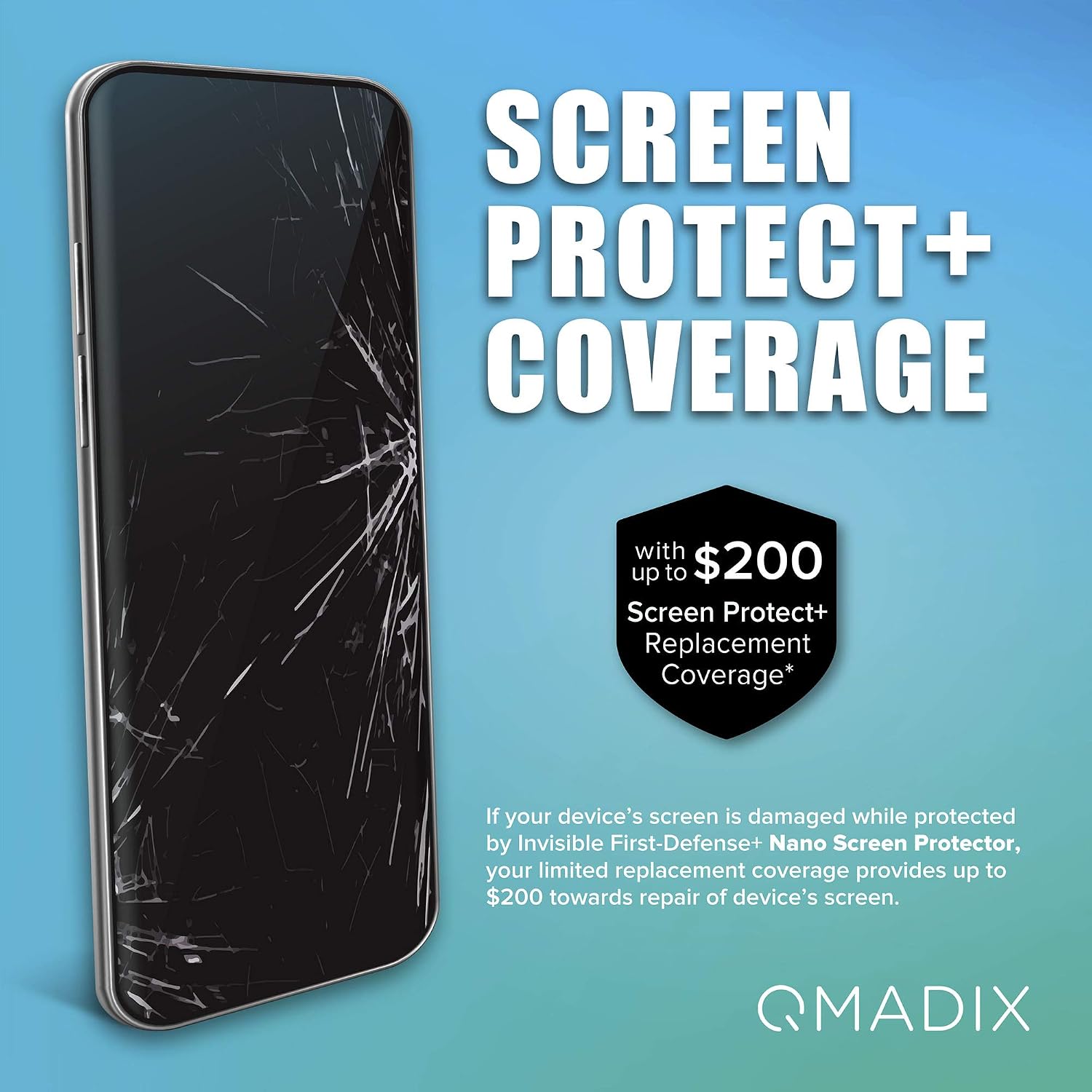 🔥 Cаѕhbасk uр tо 70% QMADIX $200 Replacement Guarantee -Invisible Nano Liquid Screen Protector [Scratch Resistant] for all iPhone, iPad, Apple Watch, Samsung phones - Extreme Liquid Glass Protection