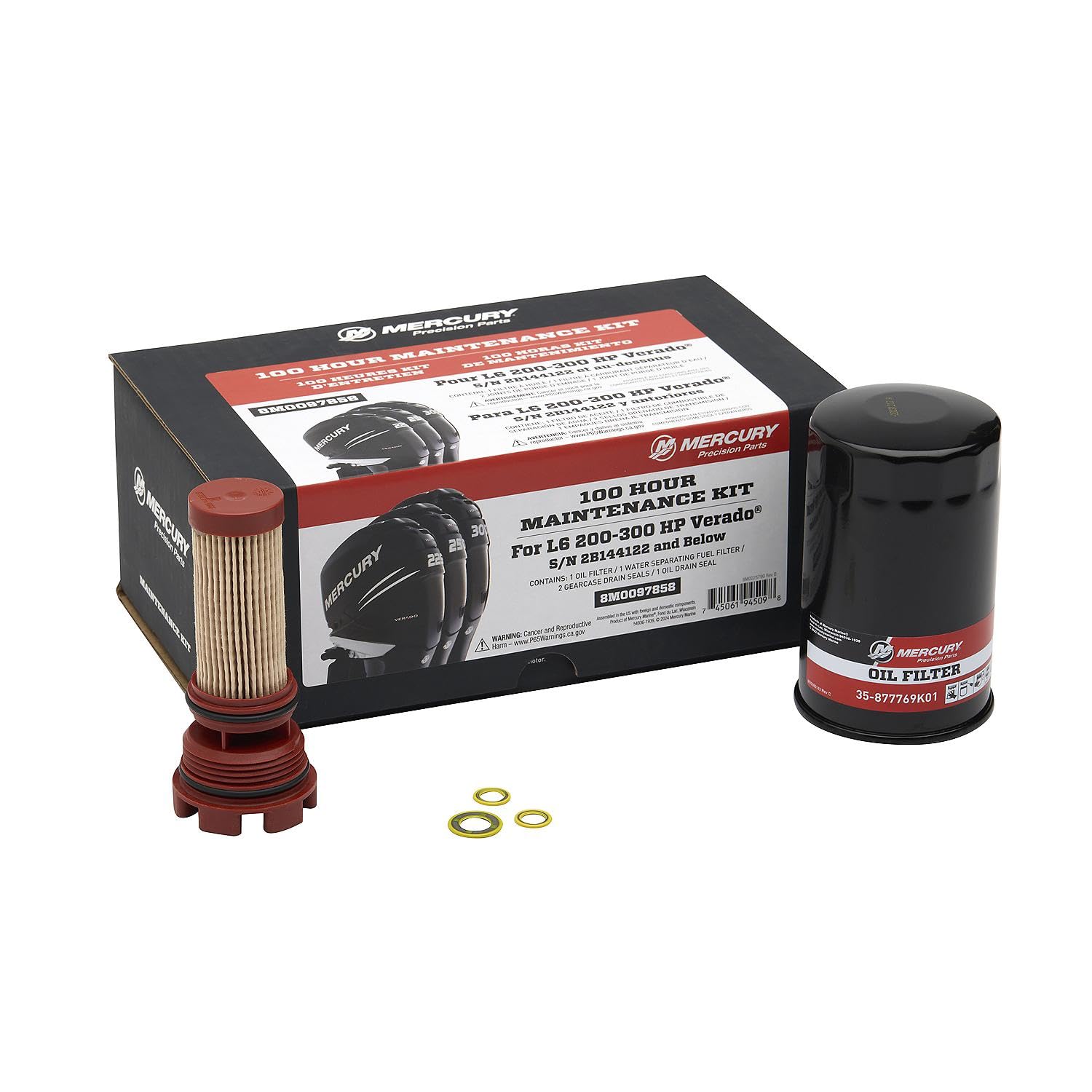 Kit maintenance 100h Mercury Verado L6 4-Stroke pour entretien moteur bateau - 7
